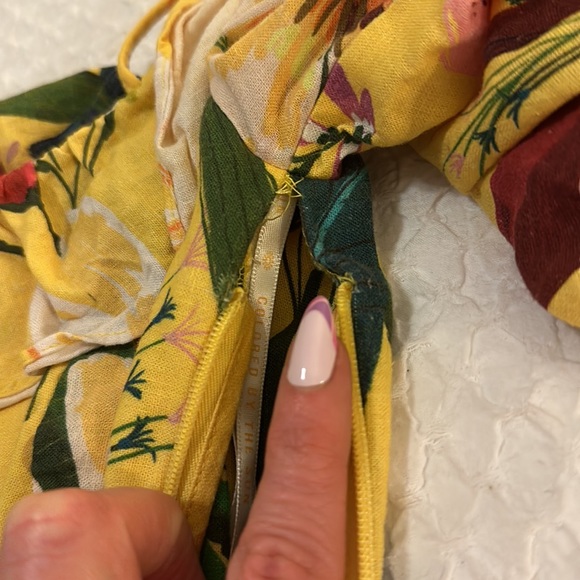 FARM Rio Golden Jungle Linen Midi Dress sz Small - Picture 14 of 16